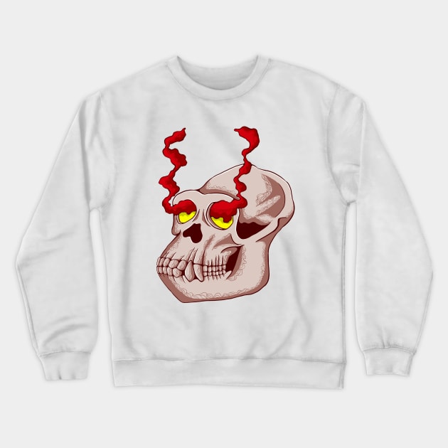 the monkey skull Crewneck Sweatshirt by rikiumart21